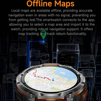 KC108 Smartwatch mit GPS Offline-Karten ChatGPT KI-Sprachassistent Taschenlampe Kompass Robuste Outdoor-Sport-Smartwatch für Männer