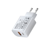 Chargeur GAN (Nitrure de Gallium) Certifié CE/RoHS, PD 25W, Double Port 20W, Compatible avec les Téléphones, Prend en Charge la Charge Rapide
