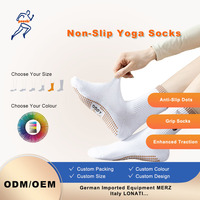 Chaussettes de fitness antidérapantes en silicone à pois pour femmes, mi-mollet, personnalisées, pour yoga, pilates et saut à la corde