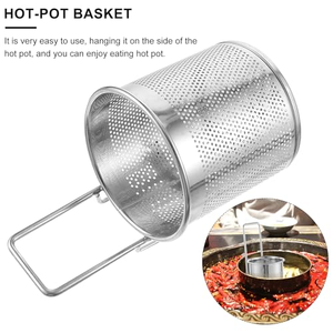 304 Stainless Steel Round Fry Basket Food Grade Oil <b>Drain</b> Strainer - Product Image 2