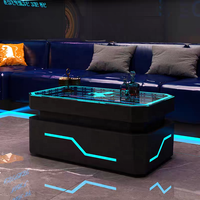 Table basse KTV Stand Coin salon privé Table lumineuse exclusive en verre trempé en acier inoxydable