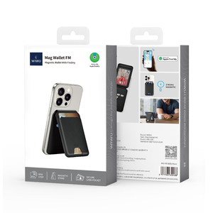 Portefeuille en PU personnalisé WiWU en gros avec fente pour carte magnétique FM, porte-carte SD, prend en charge la fonction de recherche Apple - Product Image 1