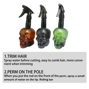 Salón profesional Patrón de calavera de plástico vacío Botellas 500ml de agua Niebla continua fina Botella de spray ajustable Logotipo personalizado - Product Image 6