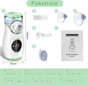 Giấy chứng nhận CE Micro Máy phun sương Điện Kỹ Thuật số xách tay lưới siêu âm Máy phun sương với pin sạc - Product Image 3