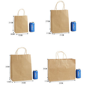 Großhandel 120 GSM Luxuriöse Umweltfreundliche Kompostierbare Kraftpapiertüten mit Baumwollseilgriff für Kleidungsverpackung - Product Image 2