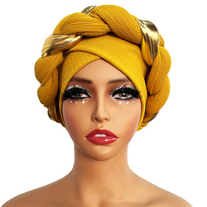 Turbante africano para mujer, turbante para la cabeza con nudo, cubierta trenzada para el cabello, gorro preatado, gorro para mujer y Niñ<span class=keywords><strong>a</strong></span> - Product Image 1