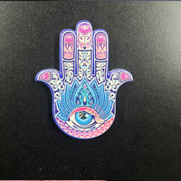 Aimant de réfrigérateur coloré en résine, motif main de Hamsa et œil protecteur, souvenir décoratif, cadeau