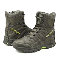 Bottes de combat et tactiques en daim pour hommes, à tige haute, pour la randonnée en désert, la course sur sentier, chaussures durables