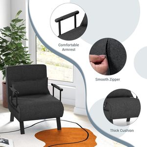 Sillones de tela con <span class=keywords><strong>respaldo</strong></span> ajustable OEM ODM, sofá <span class=keywords><strong>cama</strong></span> individual, silla <span class=keywords><strong>cama</strong></span>, sofá, sala de estar, silla de lectura con almohada - Product Image 5