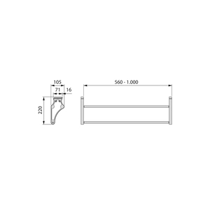 Scarpiera 6211225 EMUCA per l'armadio regolabile in acciaio in plastica metallizzata grigie doppio livello Organizer 560-1000mm - Product Image 3