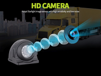 Caméra latérale de véhicule AHD 1080P étanche IP68 grand angle 120° vision nocturne capteur de stationnement pour camion, bus, surveillance de flotte