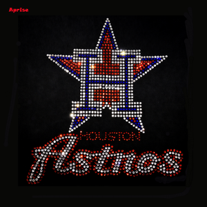 ลายปักเพชรแบบรีดติดเสื้อ ดีไซน์ทีมเบสบอลฮุสตัน แอสโทรส - Product Image 3