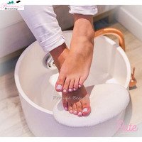 PronneBeauty Station de pédicure avec fauteuil, lavabo et repose-pieds rembourré amovible