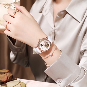 Montre mécanique automatique, montre étanche, tendance mode féminine, montre multifonctionnelle soleil-lune-étoile pour couple - Product Image 5