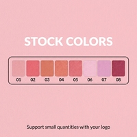 Fard à joues pigmenté personnalisable à faible MOQ, poudre lisse rose scintillante, palette de blush individuelle, marque privée, blush végétalien