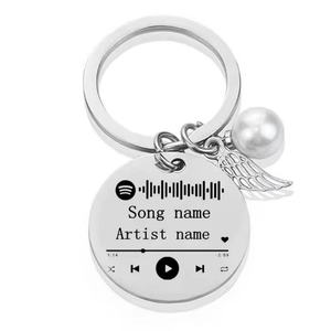 Personalized Key <b>Ring</b> Metal Aluminum Alloy <b>Keyring</b> Custom Logo DIY Small Gift Pendant QR Code Keychain - Product Image 3