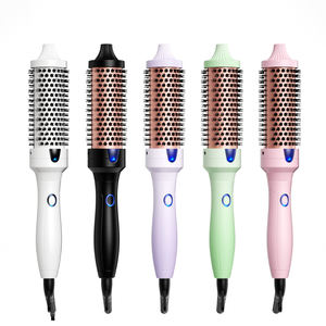Brosse lissante magique personnalisée de qualité supérieure avec écran LED, plaques en céramique titane électriques pour cheveux raides, usage domestique et hôtelier - Product Image 1