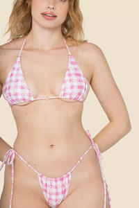 Индивидуальный купальник, женский купальник OEM, Лидер продаж, купальные костюмы с принтом на заказ, бикини из двух частей с открытой спиной - Product Image 3