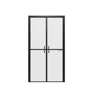 Porte de douche ESG transparente 26,8-28 x 74,8 avec cadre noir, verre trempé, charnière, rectangle minimaliste - Product Image 1