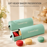 Boîte d'emballage personnalisée en forme de boîte aux lettres pour macarons, boîte cadeau vide pour boulangerie, mariage, fête, avec logo personnalisable