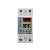 Pugao PLVAD40-63A Compteur d'énergie numérique monophasé 63A à double affichage LED AC 230V, efficacité 99%, AVR/SVC 0.5kVA 50Hz