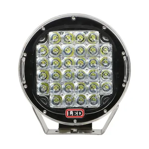 9 Inch 185w Round Black/Red Automobile 4x4 Accessories LED Driving Light 4wd LED Work Light Offroad