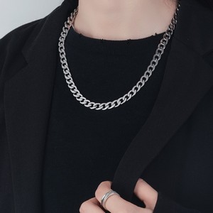 남자의 스테인레스 스틸 NK 체인 쿠바 목걸이 여자의 티타늄 스틸 초커 유럽 미국 힙합 DIY 쥬얼리 트렌디 - Product Image 3