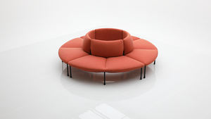 Ensemble de canapés en tissu velours sectionnel, mobilier de bureau moderne et extensible de luxe - Product Image 5