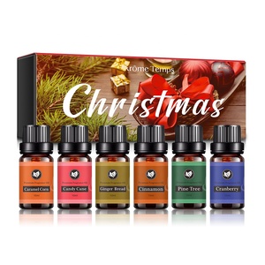 Kanho, pino de Navidad, bastón de caramelo, pan de jengibre, canela, Caranel, maíz, arándano, aceite esencial difusor, juego de 6 botellas - Product Image 1