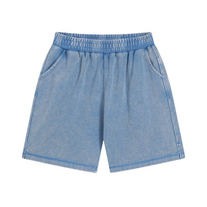 Vente en gros de shorts vintage de course à pied à la mode personnalisés pour hommes baggy en coton lavé à l'acide avec cordon de serrage - Product Image 4