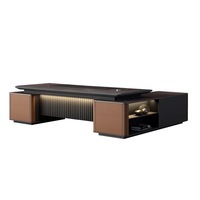 Mobilier de bureau luxueux en forme de L Table de bureau exécutive du PDG et du patron Table d'extension Bureau en mélamine