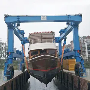 150 Ton 200 ton barco móvil viaje elevador Marin grúa gantri polipasto grúa yate