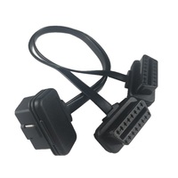Kabel OBD Datar Profil Rendah Sudut Kanan SETOCONT 12V Tipe Y Male ke Female 2 in 1 Kabel Ekstensi OBD2 Datar 30 CM