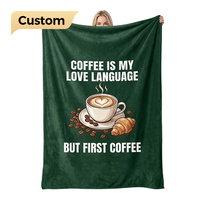Couverture en flanelle verte légère, grande taille, 100% polyester, motif géométrique, logo personnalisé, respirante, pour toutes les saisons, vente en gros