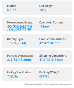 OEM ODM OBM pH-mètre numérique professionnel 7-en-1 avec mesure <span class=keywords><strong>de</strong></span> <span class=keywords><strong>l</strong></span>'EC/TDS/<span class=keywords><strong>la</strong></span> <span class=keywords><strong>salinité</strong></span>/<span class=keywords><strong>de</strong></span> <span class=keywords><strong>la</strong></span> température/<span class=keywords><strong>de</strong></span> <span class=keywords><strong>l</strong></span>'ORP/du SG, plage <span class=keywords><strong>de</strong></span> mesure 0-14pH, précision <span class=keywords><strong>de</strong></span> 0,1pH - Product Image 5
