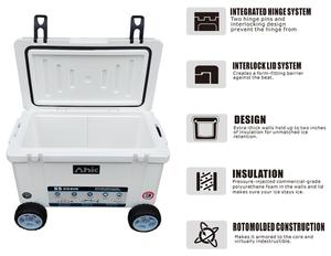 Enfriador <span class=keywords><strong>de</strong></span> pecho <span class=keywords><strong>de</strong></span> hielo duro aislado <span class=keywords><strong>de</strong></span> gran capacidad, caja refrigeradora con ruedas para exteriores, acampada y pesca, 55l, 26 litros, 10 l, 15l - Product Image 4