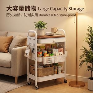 Storage <b>Cart</b> With Pegboard And Drawer 3 Tier Metal Movable Organizer For Indoor Use - Product Image 4