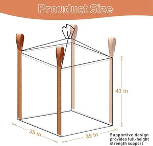Bulk <b>Bags</b> 3300 lbs SWL | UV Protected <b>Waterproof</b>, Duffle Top Flat Bottom Polypropylene <b>Bags</b> for Industry & Agriculture - Product Image 3