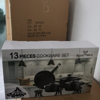 Ensemble de casseroles et poêles antiadhésives de cuisine, 13 pièces, avec logo personnalisé, vente en gros