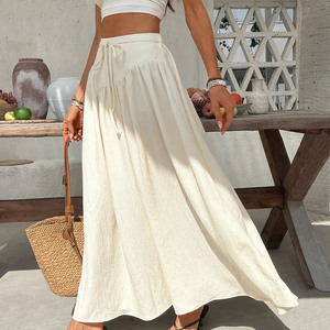 Plissettato Falda Larga Casual da spiaggia plissettato Maxi abiti Plus Size <span class=keywords><strong>gonne</strong></span> donna vita alta donna gonna lunga donna estate - Product Image 3