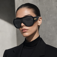 Lunettes de soleil Shield Wrap pour femmes, monture dorée, protection UV400, idéales pour les voyages, les fêtes, la rue et le quotidien