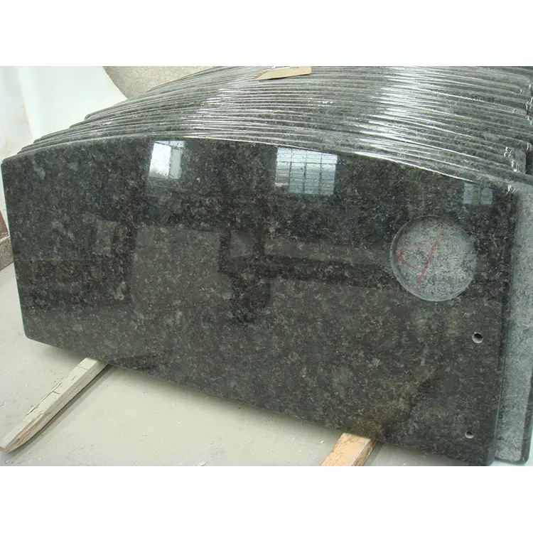 Best prices butterfly green pre cut solid color top kitchen granite countertop