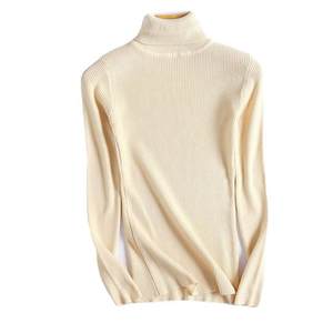 Suéter de mujer de cuello alto para mujer, suéteres de cuello alto, suéter de algodón de punto para niña - Product Image 2