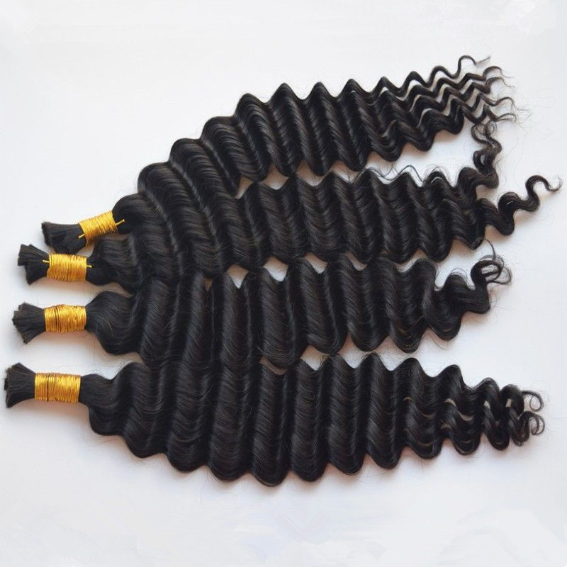 Wholesale raw unprocessed virgin Indian Remy human braiding hair bulk no weft deep wave Human Hair Extensions