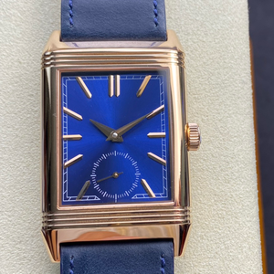 Reloj mecánico de lujo rectangular para hombre con tapa abatible, diseño de doble zona horaria y correa de cuero europeo. - Product Image 2