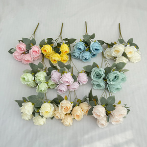 Ramo de Rosas de Seda de Meiyu Craft Flower Factory, 5 Cabezas, Impermeable, Decoración para Bodas y Hogar, Centro de Mesa - Product Image 4