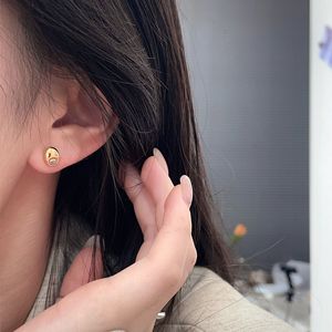 Kaiming S925 Sterling <b>Silver</b> <b>Stud</b> Earrings 24k Gold Plated Oval Geometric Everyday Wear Fine Jewelry - Product Image 1
