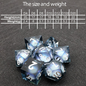 Dadi con nucleo liquido in resina color sabbia liquida con logo personalizzato per giochi di ruolo e DND-Liquid <span class=keywords><strong>1</strong></span> - Product Image 1