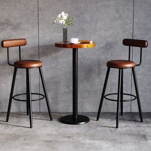 Tabouret de bar moderne et minimaliste avec dossier, structure métallique, design durable pour bar et usage commercial - Product Image 3