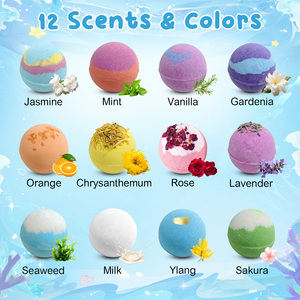 SEFUDUN - Set de 12 Bombas de Baño Veganas Efervescentes con Aromas, Bombas de Baño de Lujo con Burbujas, Spa Relajante, Bombas de Baño de Sal con Juguete Sorpresa para Niños - Product Image 4